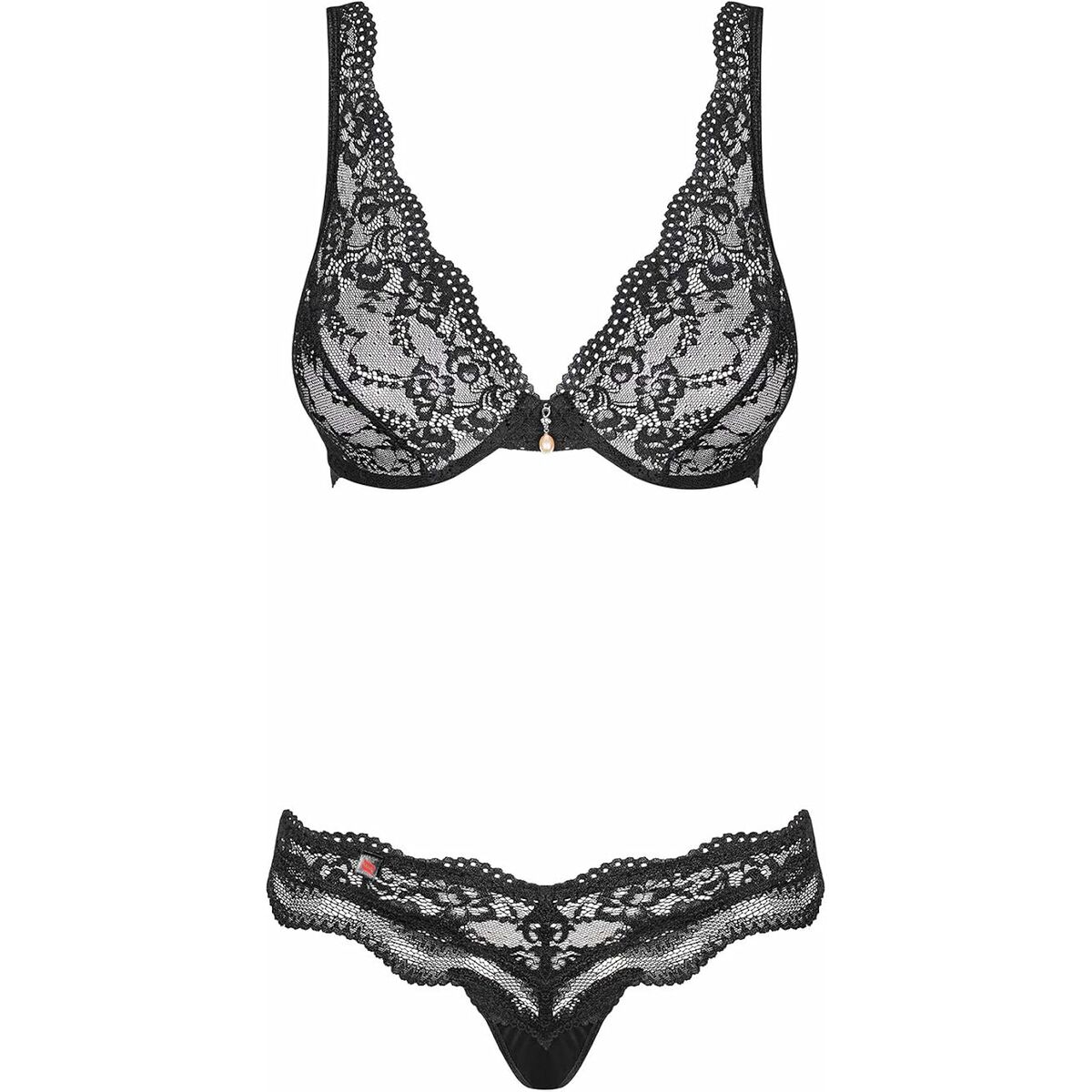 Conjunto de Lingerie Obsessive Luvae Preto L/XL